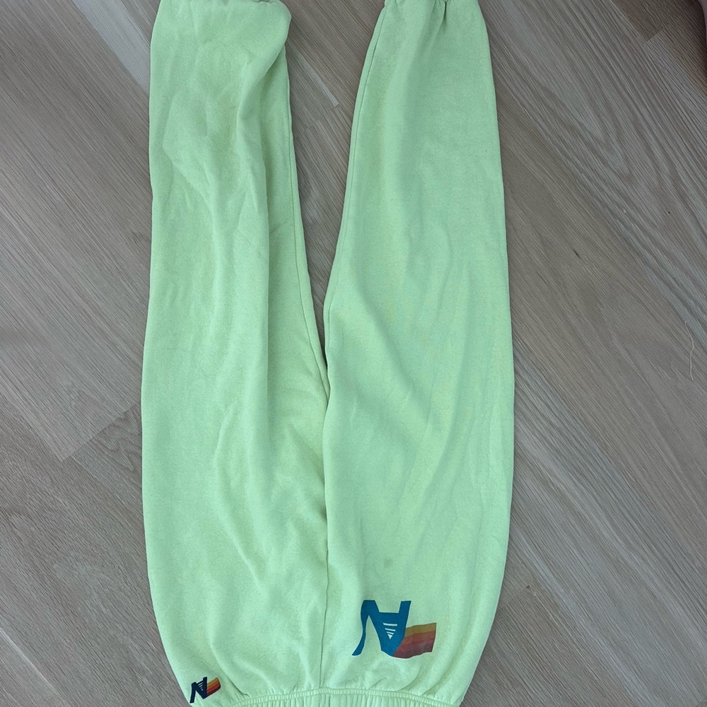 Aviator nation logo neon yellow sweatpants size medium
